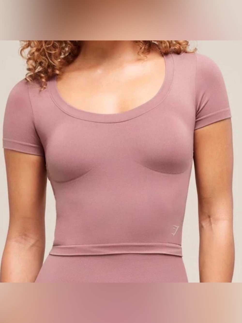 Gymshark Seamless Scoop Crop Top - Mauve